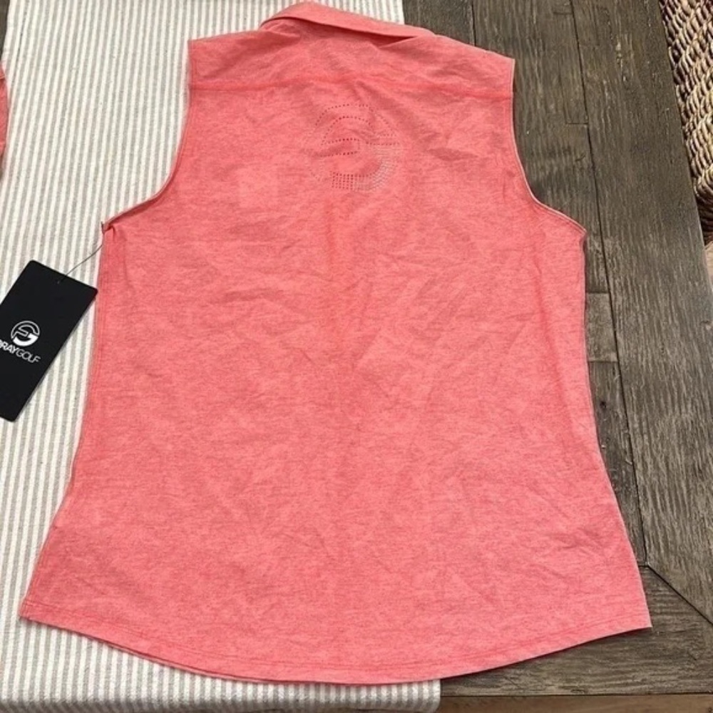 FORAY GOLF Core Sleeveless Polo in Pink - LPGA logo - Picture 11 of 17